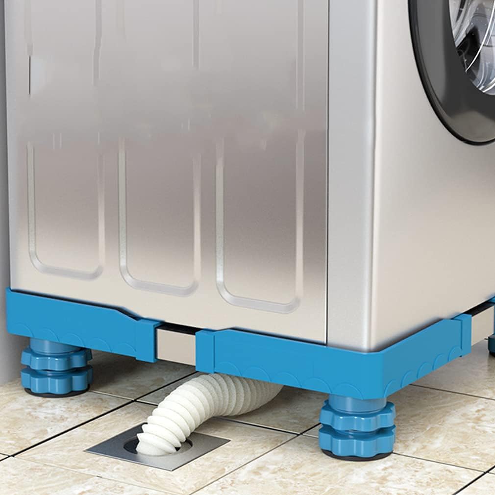Washing Machine Base Universal Adjustable Refrigerator Holder Bracket Length 50-62cm Width 47-59cm Washer Pedestals & Frames Stent for Dishwasher ice Maker (Blue)