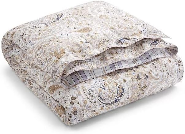 Lauren Ralph Lauren Estella Paisley Tan Gold Purple Navy Blue King 3 pc Comforter Set Shams