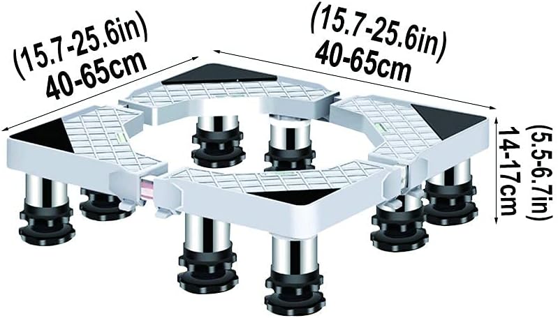 Adjustable Washing Machine Base Universal Base Fridge Stand Washing Machine Holder Bracket 14-17cm Adjustable Dryer Dishwasher Anti-Rust Fixed Base 8/12 Legs Extendable Applia