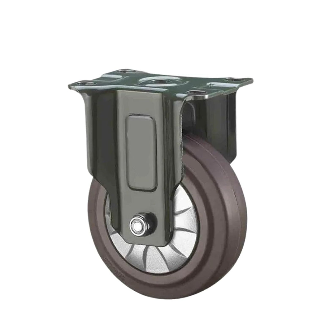 5 Inch Universal Rubber Caster with Brake - Silent Swivel Wheel for Smooth Damping & Easy Mobility(Brake Wheel)