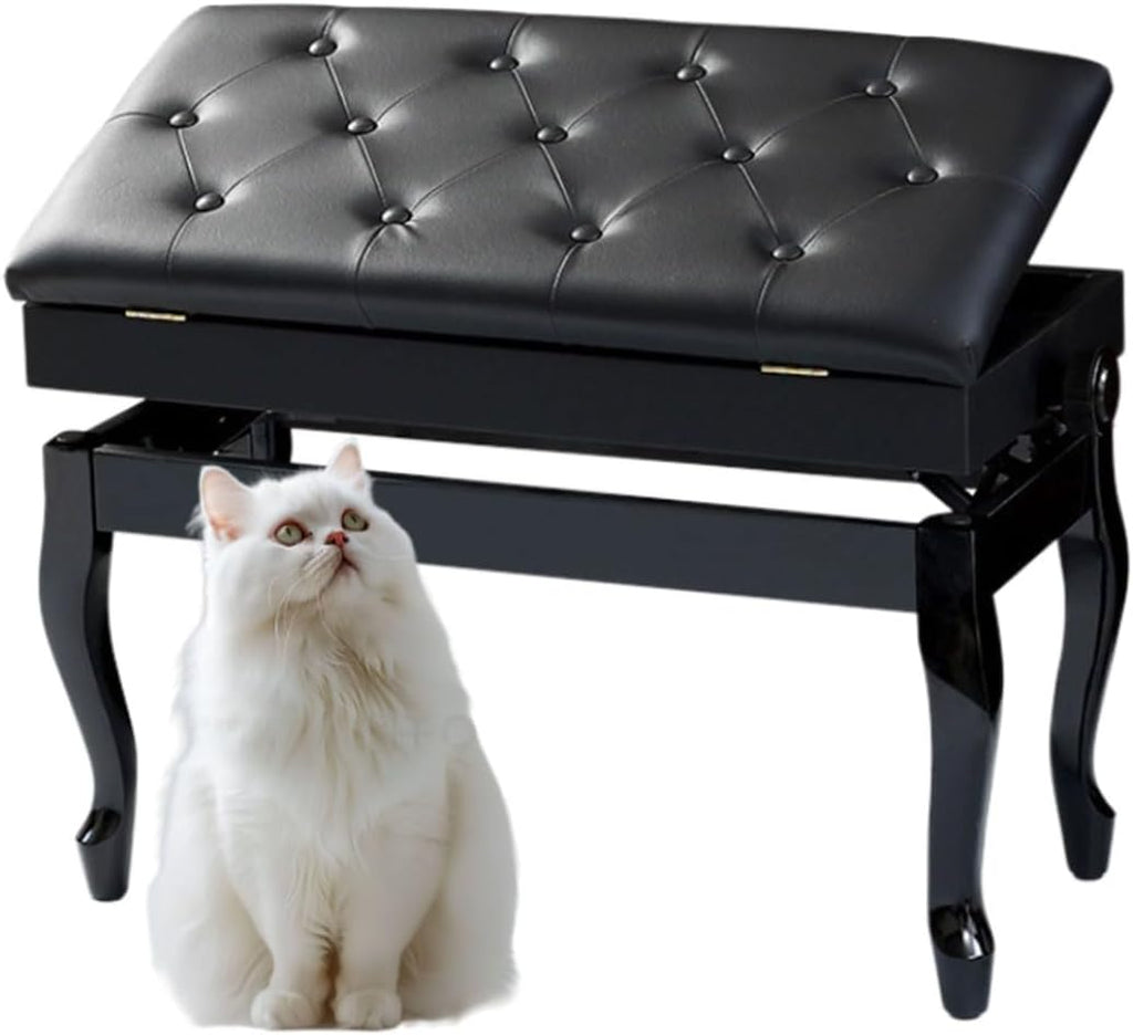 Piano Bench with Storage Piano Accessories Piano Bench Adjustable Height Vanity Stool Duet Piano Bench Black Length 72cm*Width 34cm