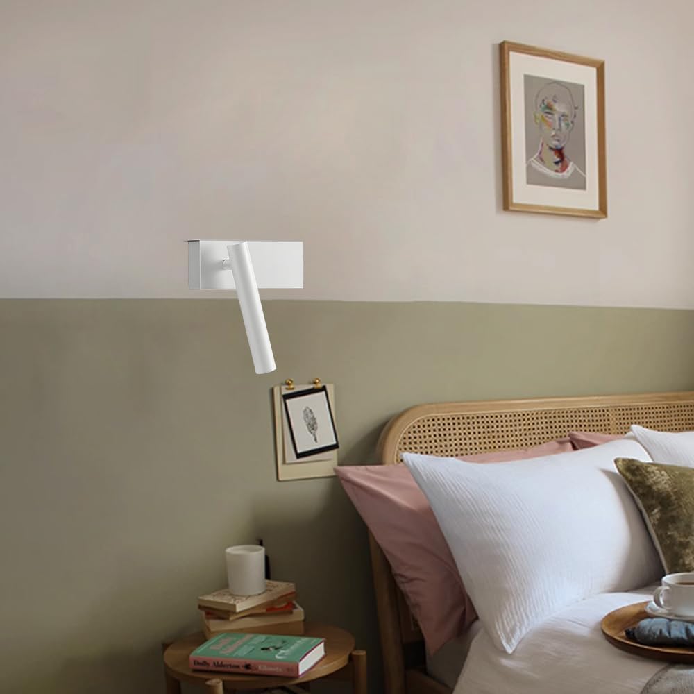 Book Light for Reading in Bed, LED Wall Reading Lamp Adjustable Spotlights with Button Switch, Modern Wall Mounted Reading Lamp, Reading at Night Book Lights