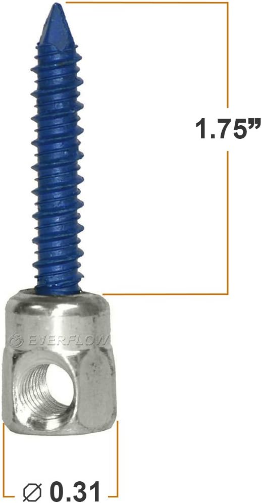 Everflow Sammys 8061957-75 SWC 20 3/8 Inch Screw Horizontally Threaded Rod Anchor Designed for Concrete Structure, Steel with Zinc Finish, Blue Delta Seal, Prevent Snapping (Pack of 75)