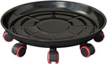 Outdoor Rolling Plant Stand Thickened Mobile Tray Universal Wheel Household Flower Pot Base Round Iron Plate Home Flower Pot Mover(Black,38cm)