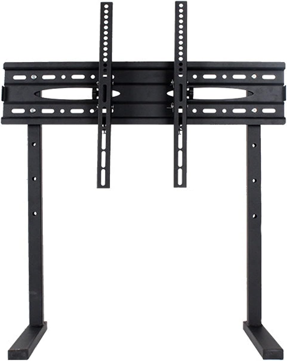 Universal TV Stand TV Stand Base 37'-75' LCD TV Universal Desktop Base Black Punch- Desktop TV Stand Rugged Steel TV Base Stand with Height Adjustable and Tilt Tv Stand Mount