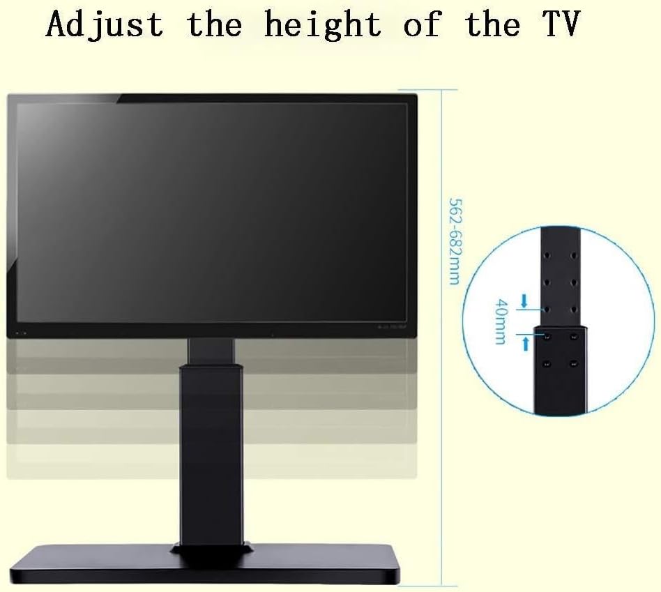Universal TV Stand for 32-60 Inch TVs, Adjustable Height Swivel 90°, Tempered Glass Base, Holds Up to 35kg, TV Tabletop Pedestal TV Bracket Mount