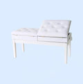 Piano Stool Double Piano Stool with Storage Adjustable Height Keyboard Bench Vanity Stool Pu Leather Adjustable 55-65cm (White)