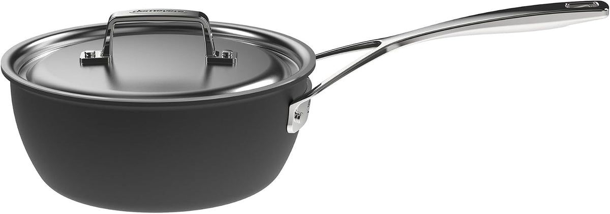 Demeyere Black 5 Stainless Steel with Ceramic exterior coating 2-qt Saucepan with Lid