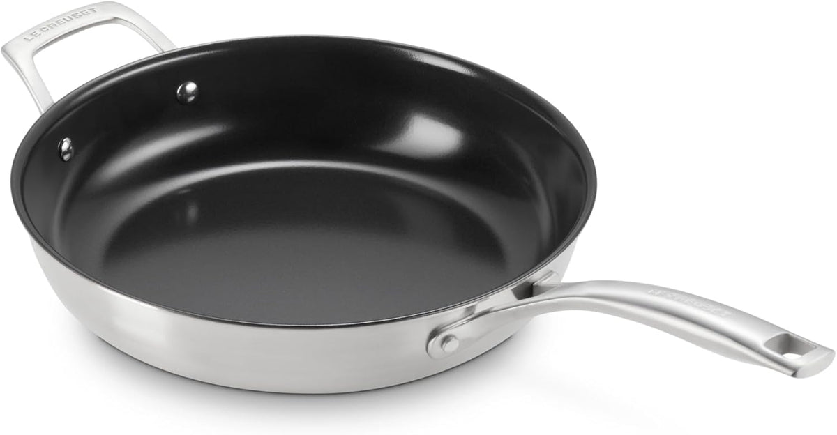 Le Creuset Essential Stainless Steel Non-Stick Shallow Round Frying Pan, 11'
