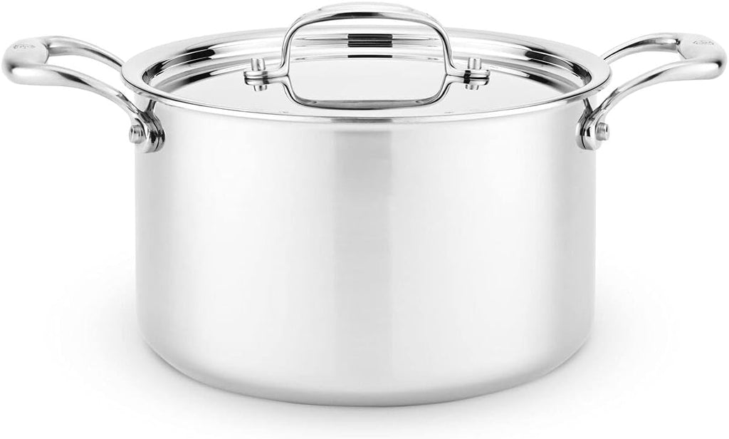 Heritage Steel 5 Quart Sauce Pot - Titanium Strengthened 316Ti Stainless Steel with 5-Ply Construction - Induction-Ready and Fully Clad, Made in USA