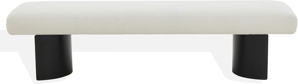SAFAVIEH Couture Collection Raelee Modern Contemporary White/Black Metal Legs Bench
