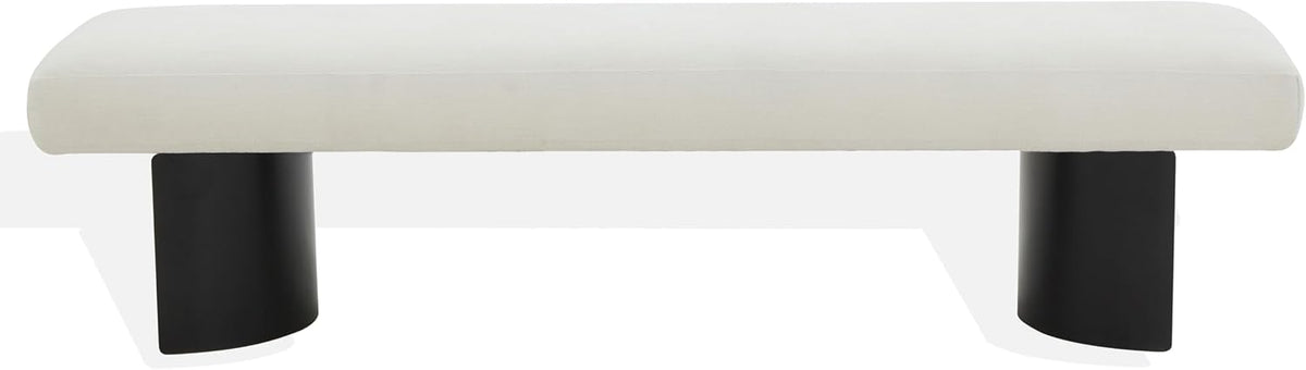 SAFAVIEH Couture Collection Raelee Modern Contemporary White/Black Metal Legs Bench