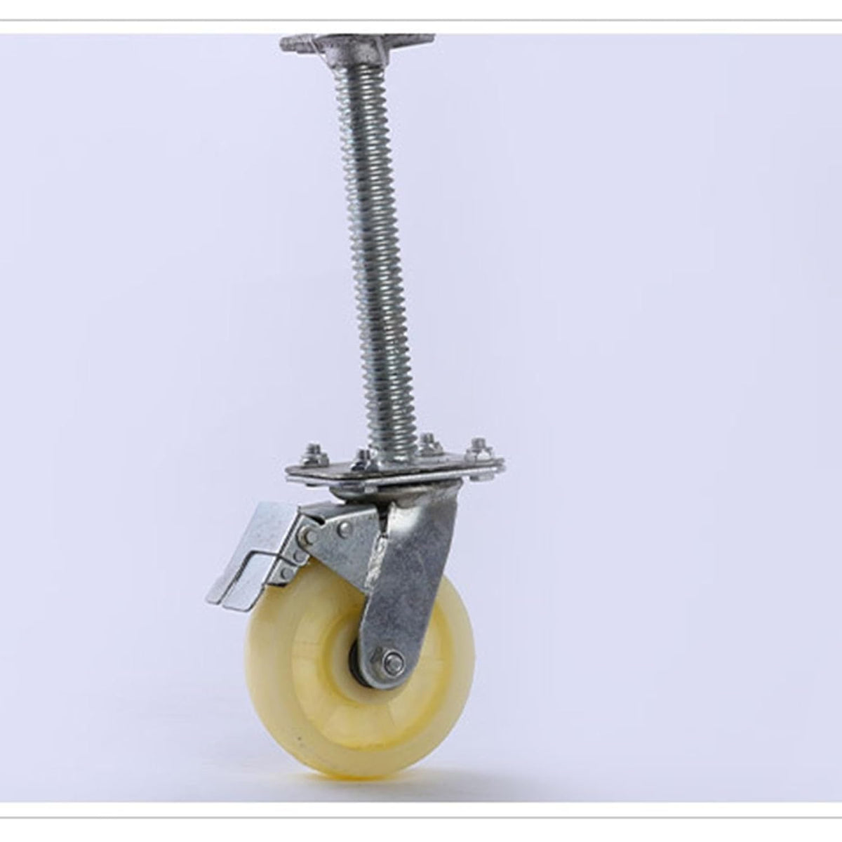 6 Inch Heavy Duty Universal Scaffolding Mobile Wheel with Brake, Adjustable Screw Caster, Movable Frame Base Wheel(Regular)