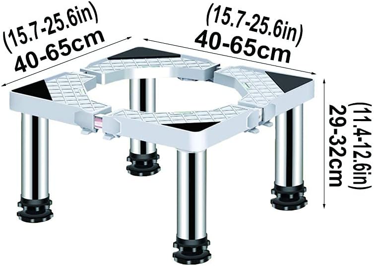 Washing Machine Stand Base Heavy Duty 4/8/12 Legs Adjustable Dryer Refrigerator Holder Bracket Length/Width 40-65cm Universal High Rack Wine Cooler Base Moisture Proof - 400kg