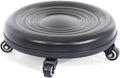 Heavy-Duty Low Roller Stool with 360° Swivel Wheels, Ottoman Footstool, Low-Height Short Rolling Stool Seat, PU Leather Small Mechanic Chair, Rolling Stools for Garage, Shop, Library Black