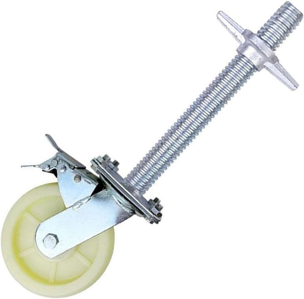 Adjustable 8Inch Swivel Casters with Universal Brake for Scaffolding Locking Mobile Base Set of 4 (White) HeavyDuty Easy Maneuverability Perfect for Industrial Use