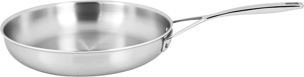 Demeyere Essential 5-ply, 18/10 Stainless Steel, Stay Cool Handle, Oven Safe, Compatible with all Cooktops, Perfect Pour Edge, 11' Fry Pan