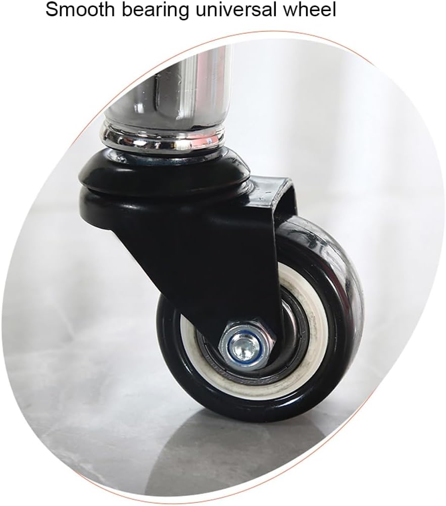 Heavy-Duty Low Roller Stool with 360° Swivel Wheels, Ottoman Footstool, Low-Height Short Rolling Stool Seat, PU Leather Small Mechanic Chair, Rolling Stools for Garage, Shop, Library Black