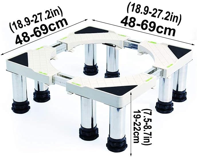 Adjustable Washing Machine Base Washing Machine Stand with 8 Legs Universal Holder for Dryer Length: 50-62cm Appliance Rollers Base Bracket Floor Trays for Refrigerator, Cooke