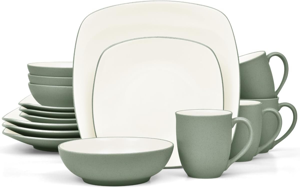 Noritake Colorwave Green 16-Piece Square Set, Service for 4 in Green