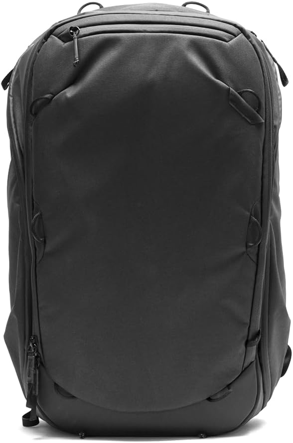 Peak Design Travel Backpack 45L, Black, Expandable 35-45L Design, Rear and Top Access, Weatherproof Shell, Laptop Sleeve, Ideal for Travel or Everyday Carry, Versatile Backpack for Men and Women