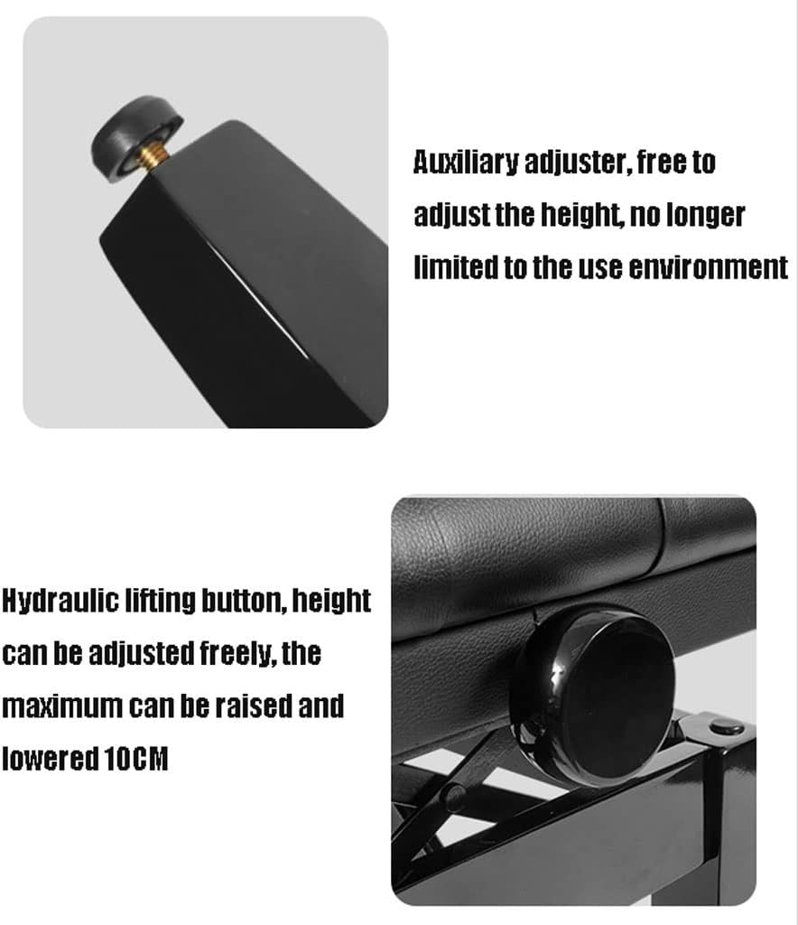Modern Simple Piano Bench, Vanity Stool with Storage Compartment for Music Books,Padded Keyboard Bench,Black