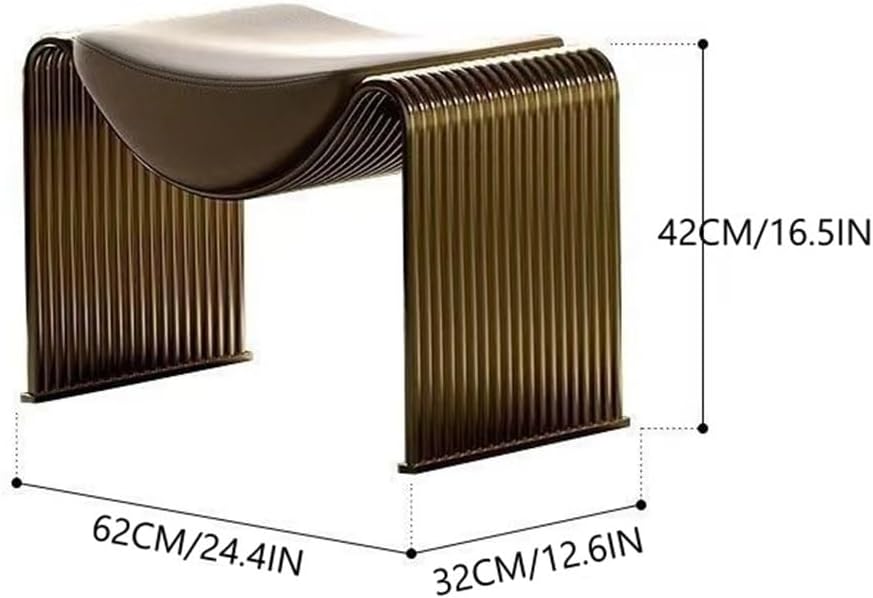Minimalist Entryway Stool, Compact Foot Rest, Modern Vanity Bench, Stylish Makeup Stool, Multifunctional Shoe Bench for Living Room, Entrance(Silver)