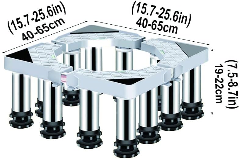 Washing Machine Stand Base Heavy Duty 4/8/12 Legs Adjustable Dryer Refrigerator Holder Bracket Length/Width 40-65cm Universal High Rack Wine Cooler Base Moisture Proof - 400kg