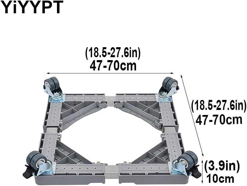 Adjustable Washing Machine Base Washing Machine Stand Base Heavy Duty 4 Legs Holder Bracket Height 15cm/20cm Universal Fridge zer Stand Base for Dryer, ice Maker, cookers,