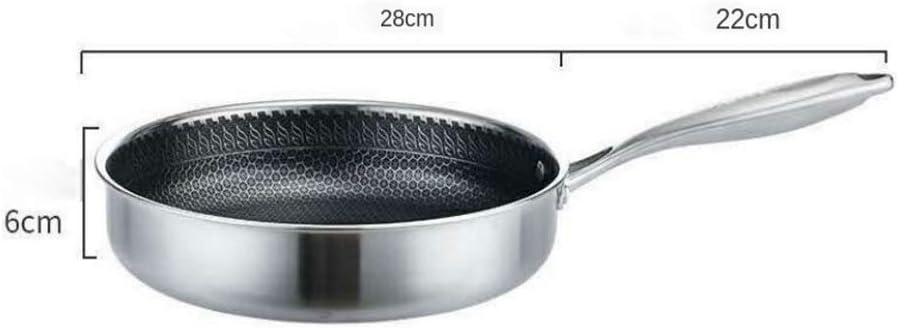 304 Stainless Steel Multifunctional Frying Pan Kitchen Wok Three-Layer Skillet Griddle Cooking Grill Smokeless Cookware(
