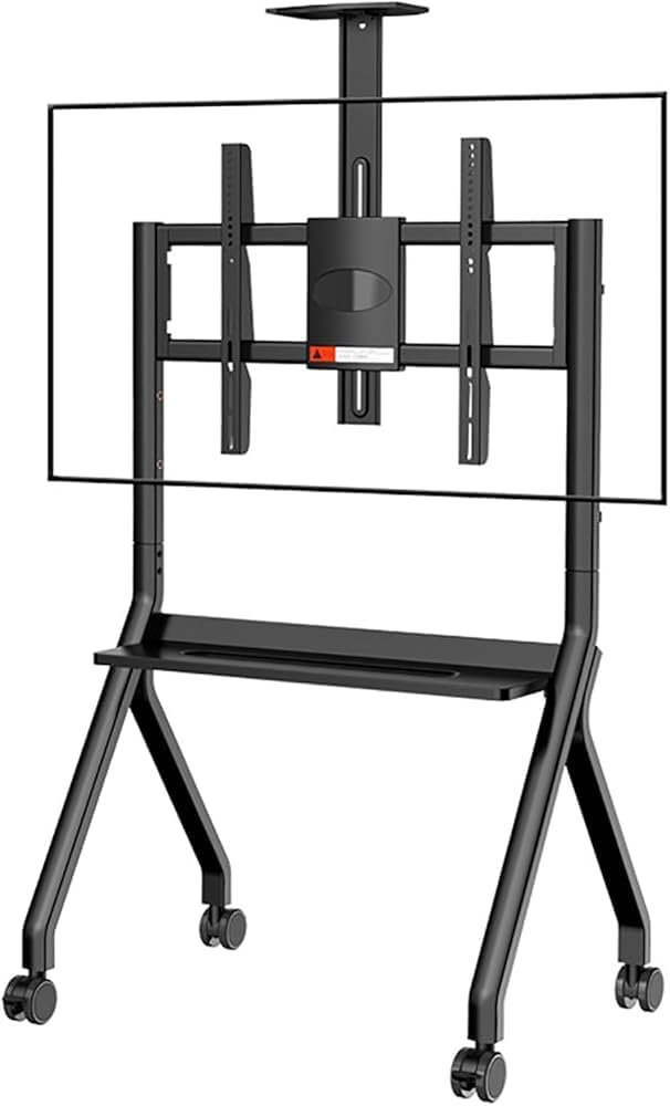 Adjustable Floor Stand for Interactive Whiteboards and TVs, Mobile Base with Locking Wheels, Ideal for Office, Classroom, and Home Use