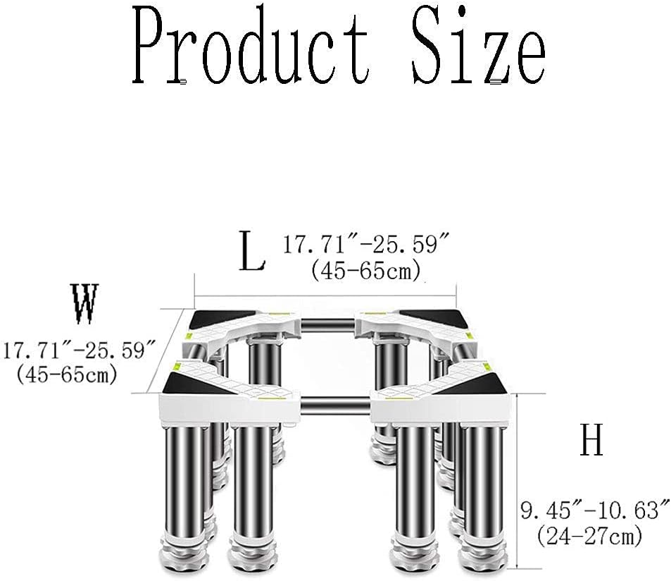 Universal Washing Machine Stand Adjustable zer Refrigerator Base Stand Telescopic Dryer Roller Floor Trays Stainless Steel Shelf 4/8/12 Feet for Home [New Version] (12 Fee