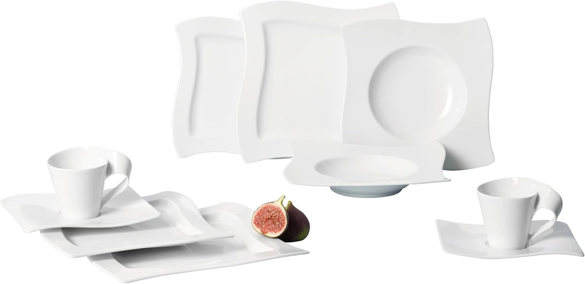 Villeroy & Boch NewWave 30-Piece Basic Dinnerware Set, White