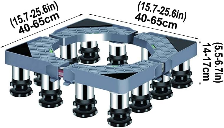 Adjustable Washing Machine Base Universal Washing Machine Base with Wheels Adjustable Trolley Extendable Fridge zer Base Stand Holder Easy Move Bracket for Dryer Washer 45