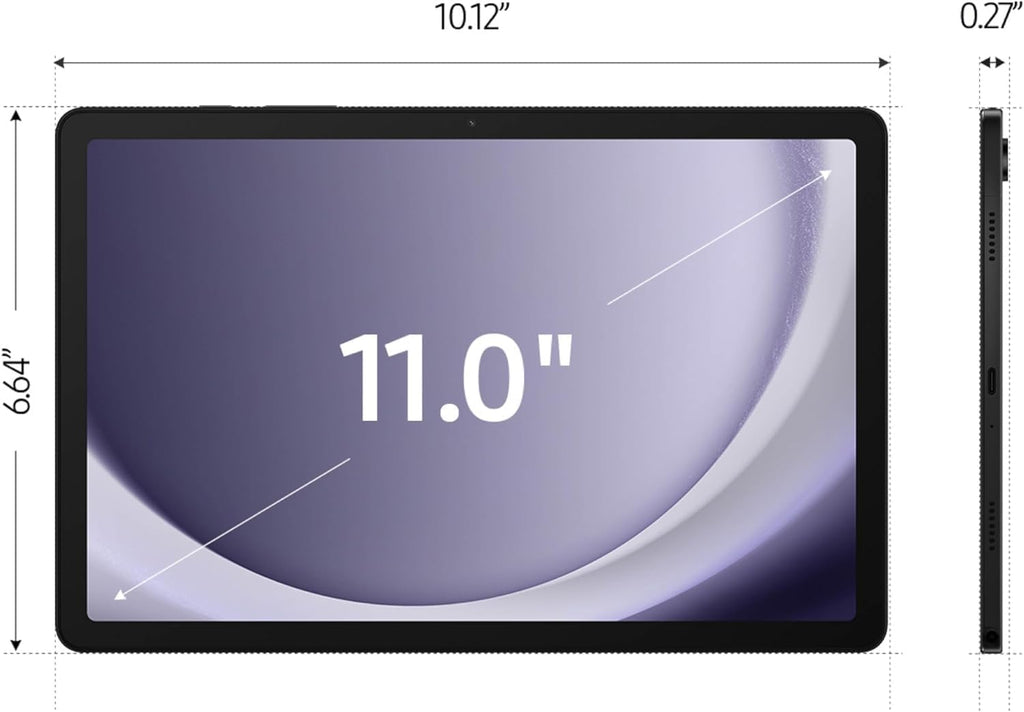 Samsung Galaxy Tab A9+ (64GB) 11'' Android Tablet, Big Screen, Quad Speakers,Upgraded Chipset, Multi Window Display, Slim, Light, Durable Design, Graphite, Black Book Cover with Accessories