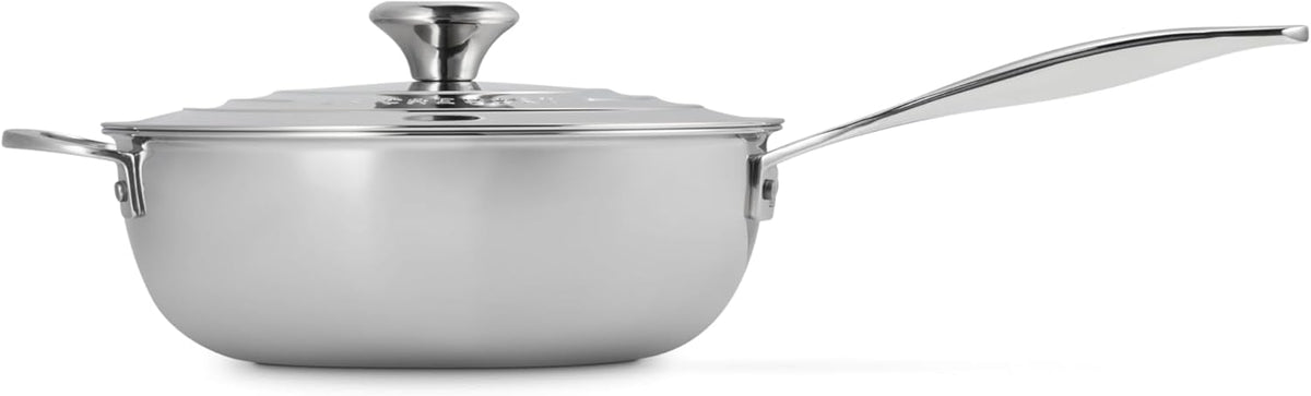 Le Creuset Tri-Ply Stainless Steel Pan 3.5 Quart Nonstick Saucier