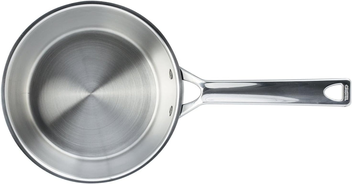 Cristel 1826 Collection 3 Qt. Saucepan, Made in France, 18/10 Stainless Steel, 3-Ply Construction, Double Riveted Fixed Handle, Oven and Dishwasher Safe
