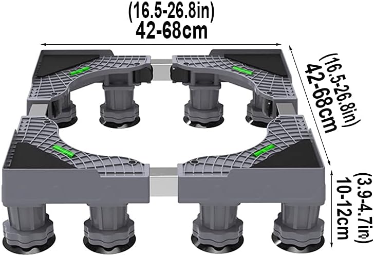 Adjustable Washing Machine Base Heavy Duty Dryer Machine Appliance Rollers Base 4 Wheels Washing Machine Stand Dryer & Fridge Furniture Carrier Universal Trolley for Refrigera