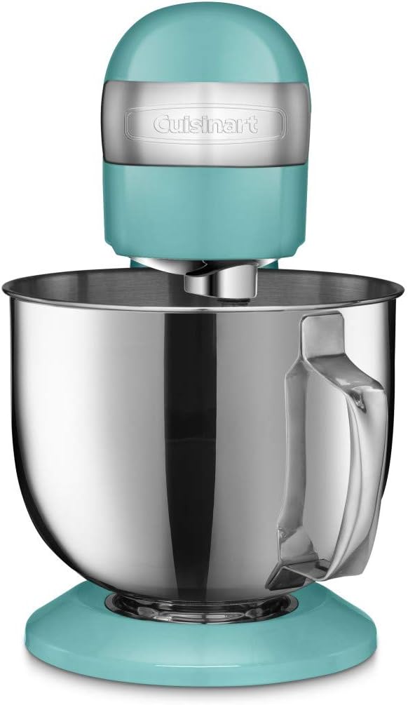 Cuisinart Stand Mixer, 12 Speed, 5.5 Quart Stainless Steel Bowl, Chef's Whisk, Mixing Paddle, Dough Hook, Splash Guard w/ Pour Spout, Periwinkle Blue, SM-50TQNAS