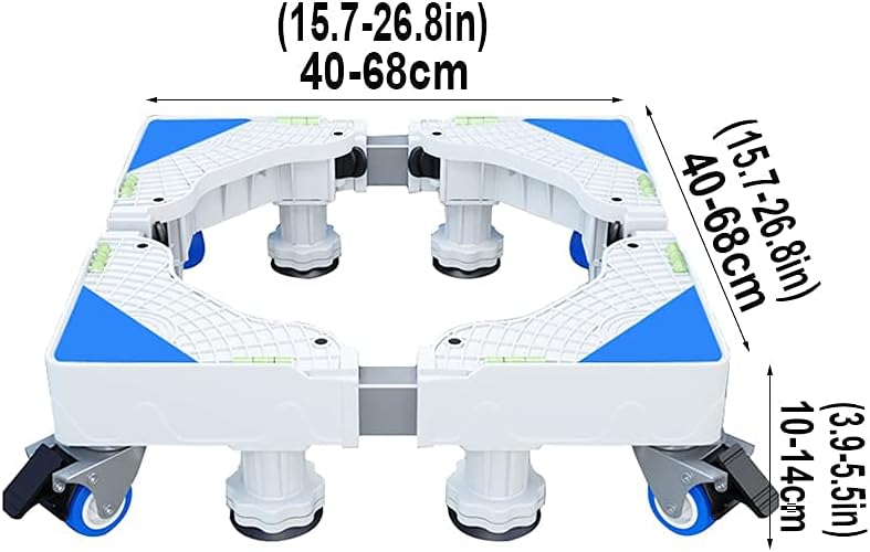 Adjustable Washing Machine Base Washing Machine Stand Base Heavy Duty 4 Legs Holder Bracket Height 15cm/20cm Universal Fridge zer Stand Base for Dryer, ice Maker, cookers,