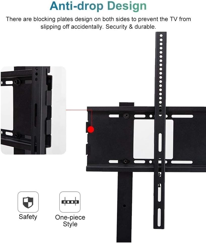 TV Stand Rolling 32 to 75 Inch Universal TV Cart with Wheels, TV Floor Stand with Tray Shelf, Height Adjustable Trolley, Max Load 120 Kg Beautiful Scenery