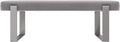 VANT Upholstered Bed Bench - Velvet Platinum Grey - Brushed Nickel - Contemporary Modern, Bedroom Bench Seat, Hallway, or Entryway