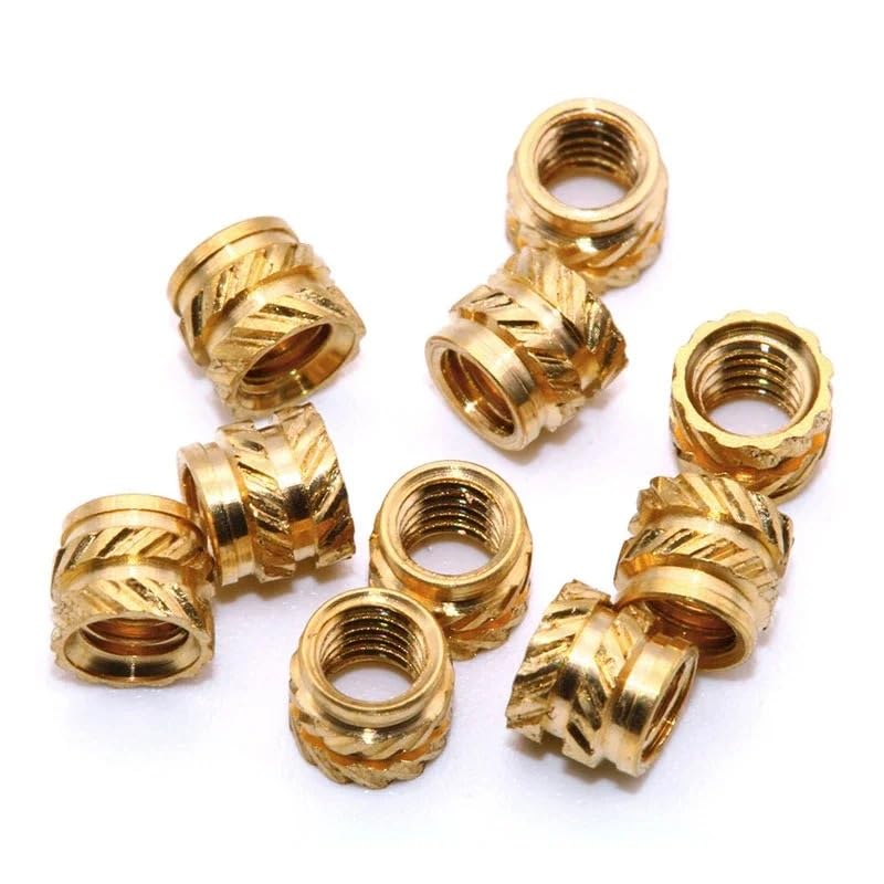 300pcs M5 M6 Heat Threaded Insert Nuts Brass Hot Melt Molding Knurled Injection Metal Copper Lock Nut for 3D Printer(M6x7x9 (300pcs))