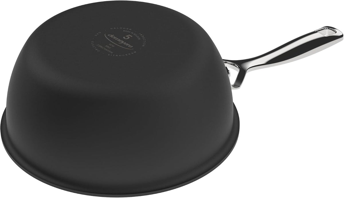 Demeyere Black 5 Stainless Steel with Ceramic exterior coating 2-qt Saucepan with Lid