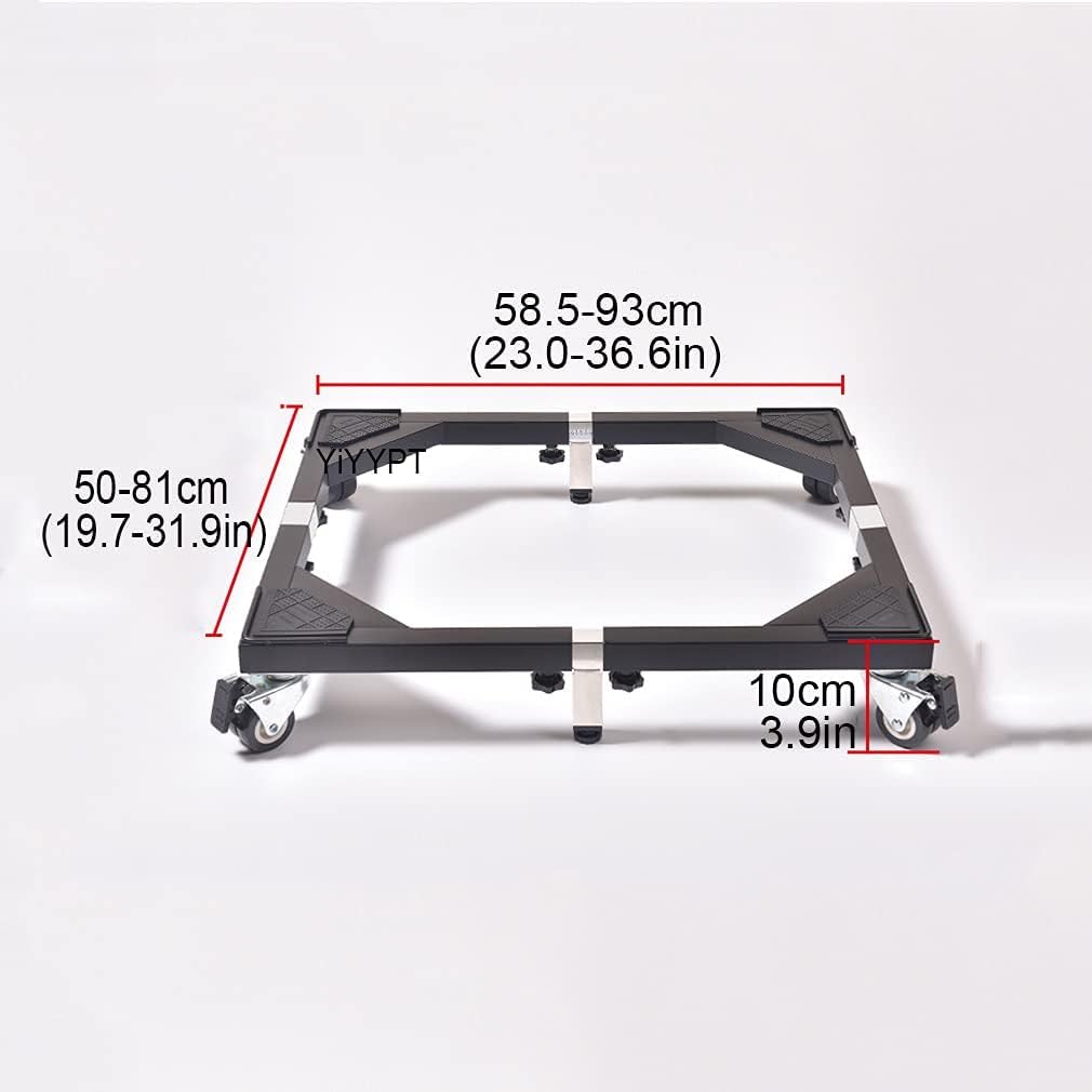 Adjustable Washing Machine Base Universal Appliance Wheels Adjustable Fridge zer Trolley Extendable Length 58.5-93cm Stand Movable Washing Machine Base Movable Base Bracke