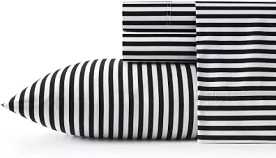Marimekko - Twin Sheets, Cotton Percale Bedding Set, Crisp & Cool Home Decor (AJO Black, Twin/Twin XL)