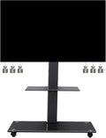 Tall Floor TV Stand for 50 55 65 70 75 Inch TV, Universal Mobile TV Stand with Wheels & Storage, Rolling TV Cart Height Adjustable, Black Beautiful Scenery