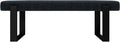 VANT Upholstered Bed Bench - Weave Blue Denim - Matte Black - Contemporary Modern, Bedroom Bench Seat, Hallway, or Entryway