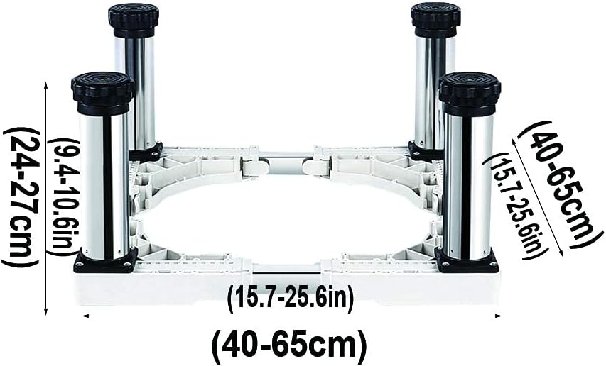 Adjustable Washing Machine Base Washing Machine Stand Base 4 Wheel Universal Wheeled Washing Machine Base Air Conditioning Base Width 15-22inch Length 26-34inch Adjustable Fri