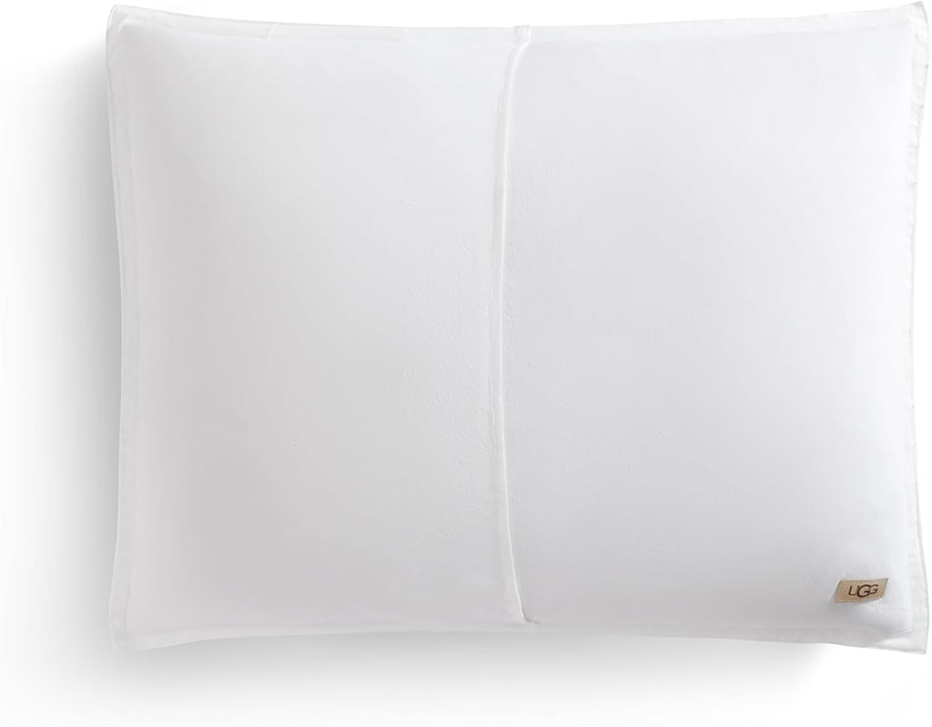 UGG Textured Queen Comforter Set - 3 Piece Striped Reversible Queen Bedding Set with Pillow Shams, Stylish Soft & Luxurious White Bed Set for Home & Bedroom (Full/Queen)